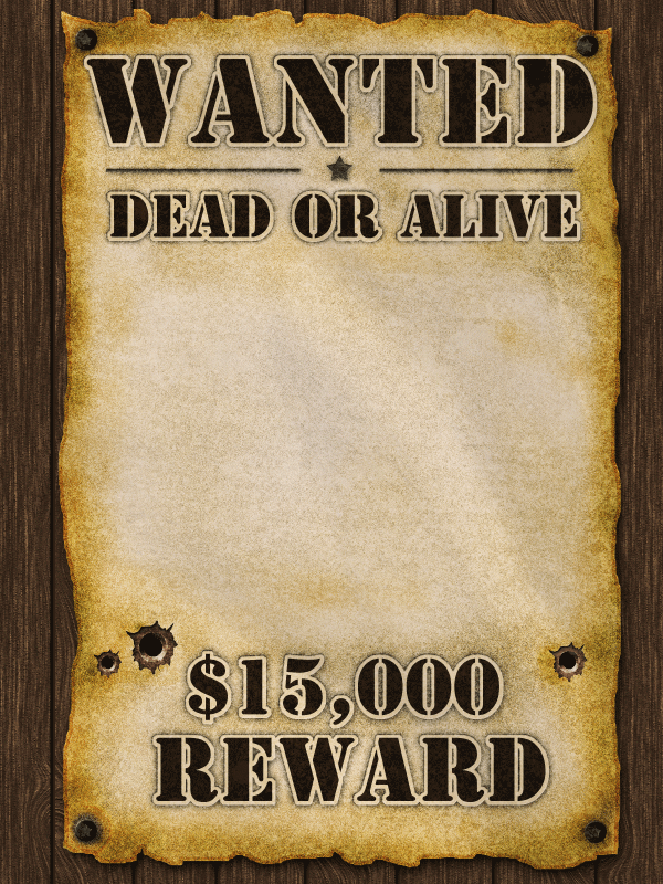 Boef gezocht met beloning poster