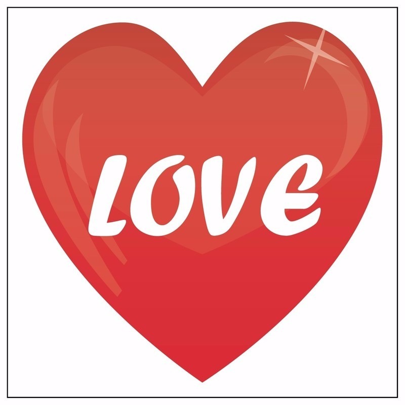 10 liefdes stickers met hart-love 10,5 cm