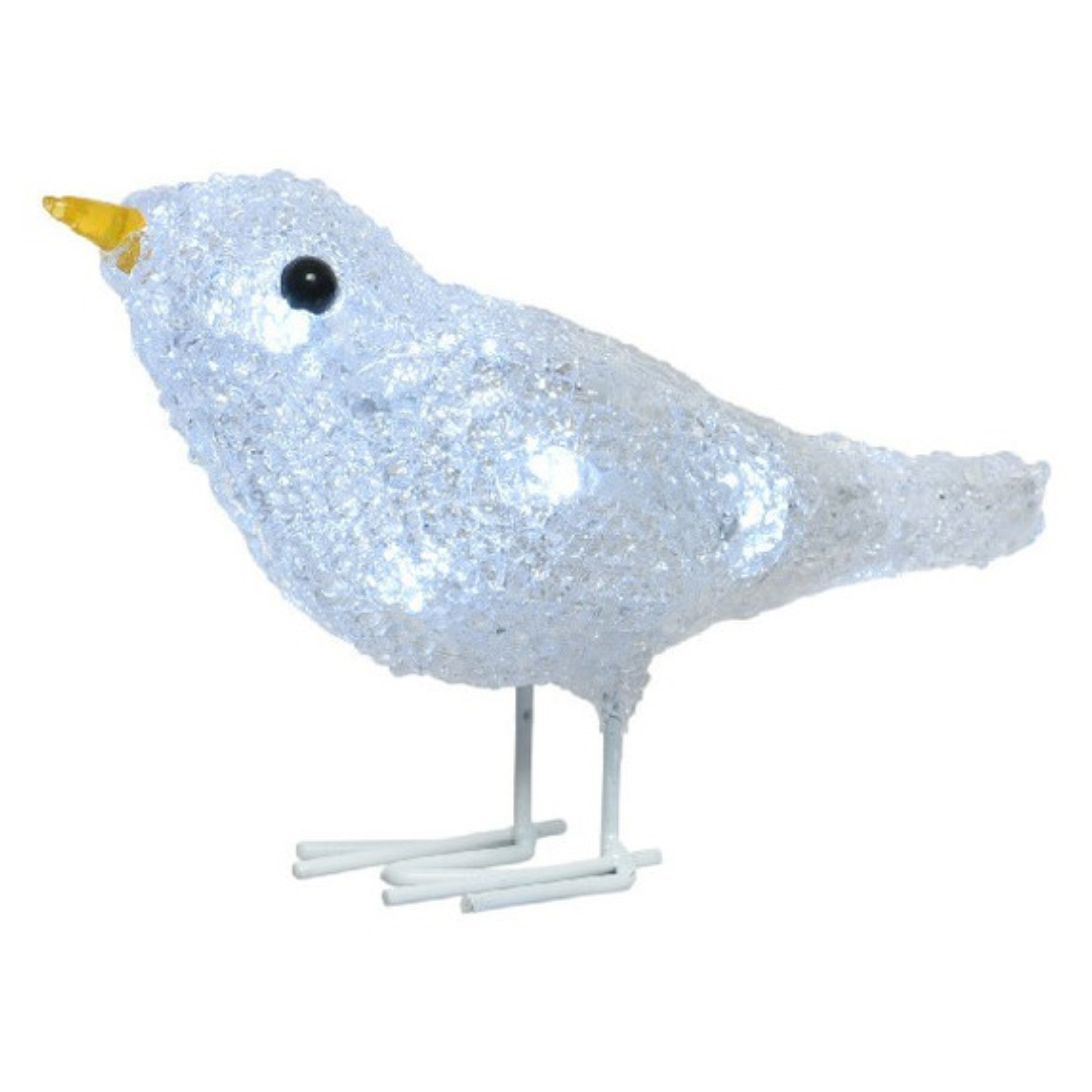 1x Tuindecoratie LED kerstfiguur vogeltje 16 cm