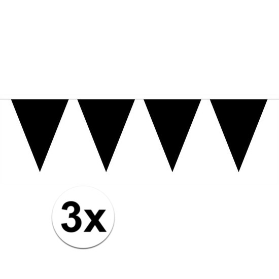 3x Mini slinger versiering verjaardag zwart