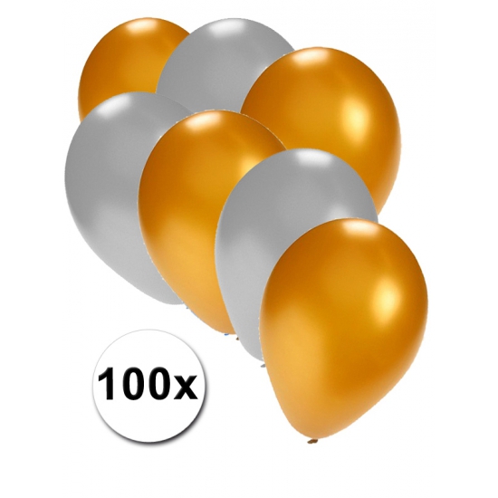 50 gouden en 50 zilveren ballonnen