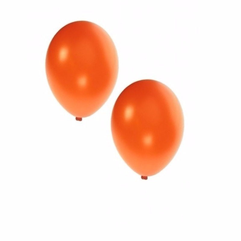 50x stuks metallic oranje ballonnen 36 cm
