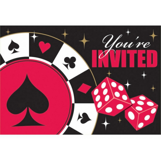 Casino speelkaarten uitnodiging