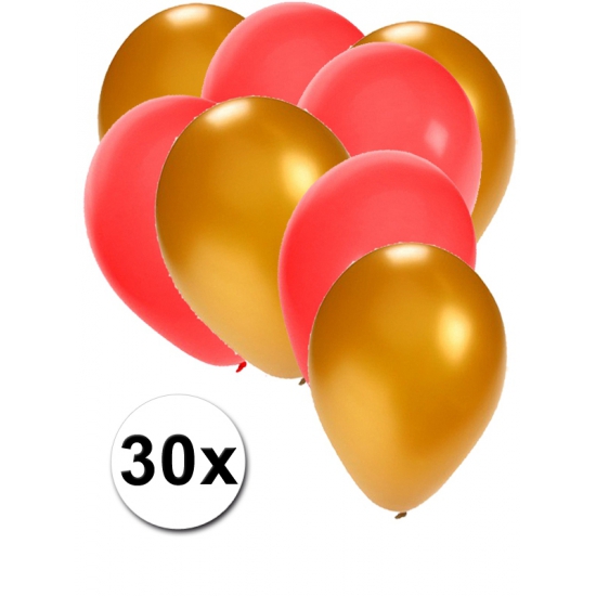 Feestartikelen Ballonnen goud/rood