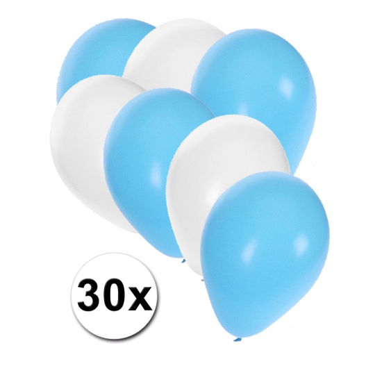 Feestartikelen ballonnen lichtblauw/wit