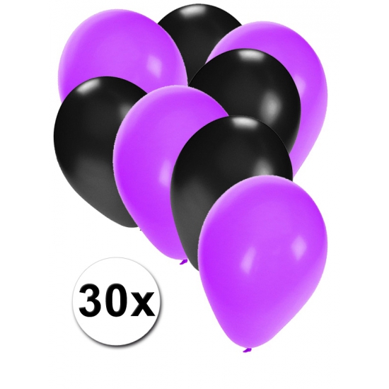 Feestartikelen Ballonnen paars/zwart