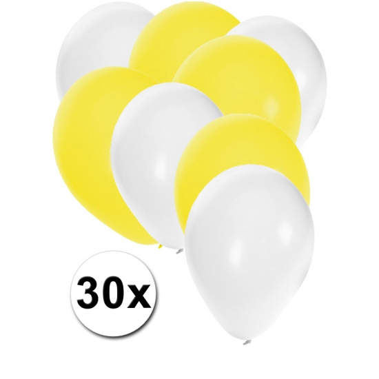 Feestartikelen Ballonnen wit/geel