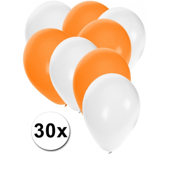 Feestartikelen Ballonnen wit/oranje