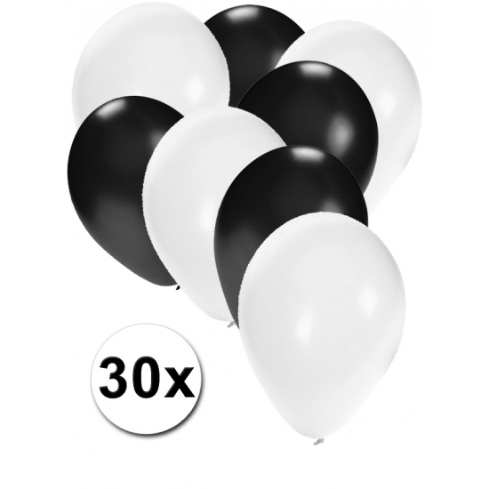 Feestartikelen Ballonnen wit/zwart