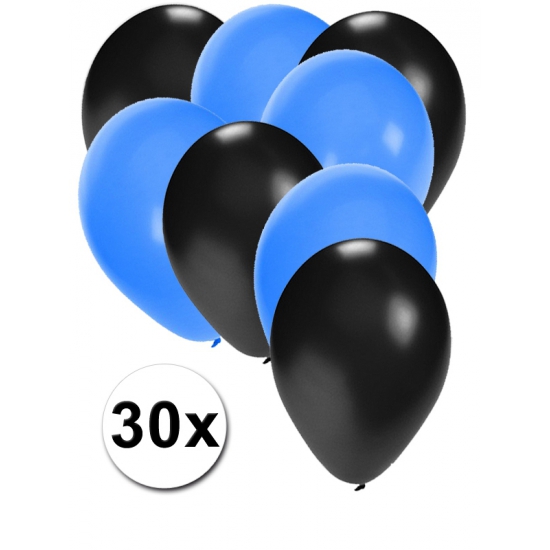 Feestartikelen Ballonnen zwart/blauw