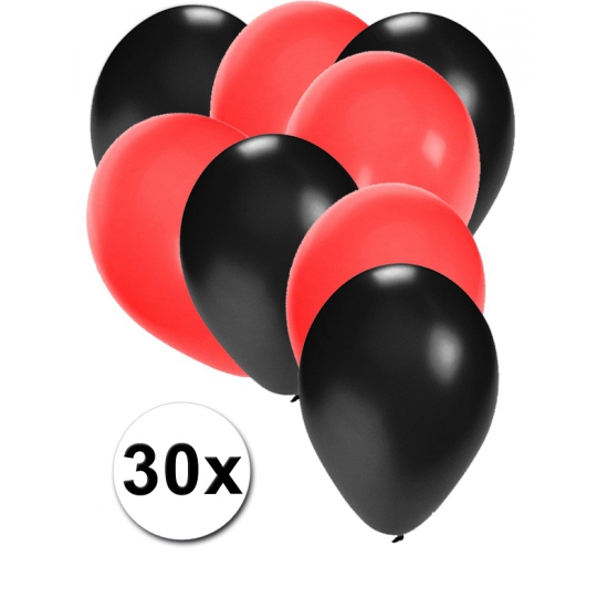 Feestartikelen Ballonnen zwart/rood