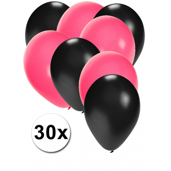 Feestartikelen Ballonnen zwart-roze