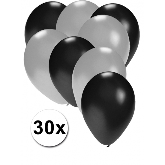 Feestartikelen Ballonnen zwart/zilver