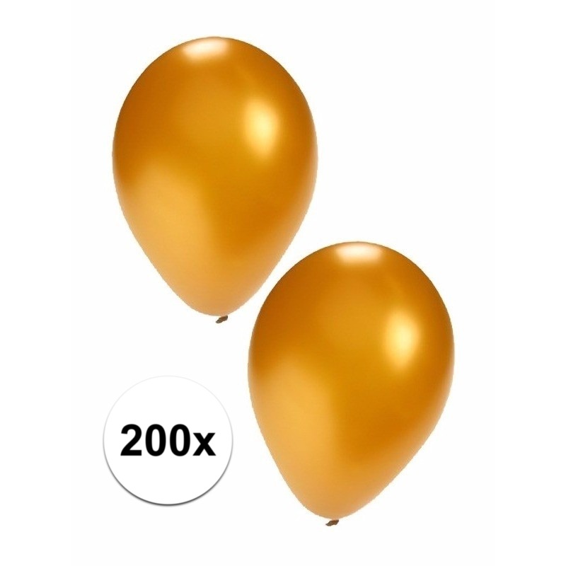 Feestartikelen Gouden ballonnen 200 stuks