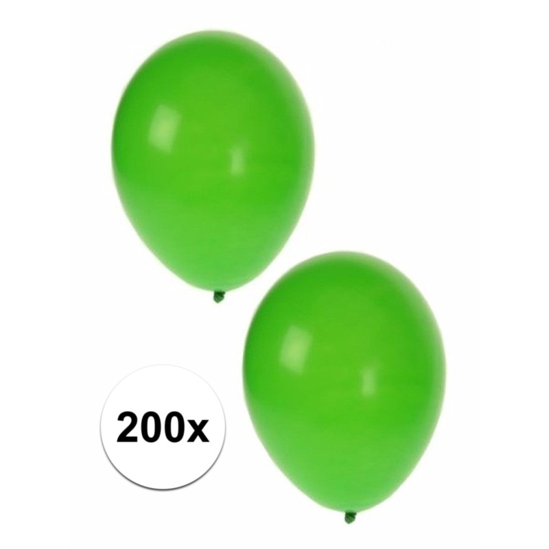 Feestartikelen Groene ballonnen 200 stuks