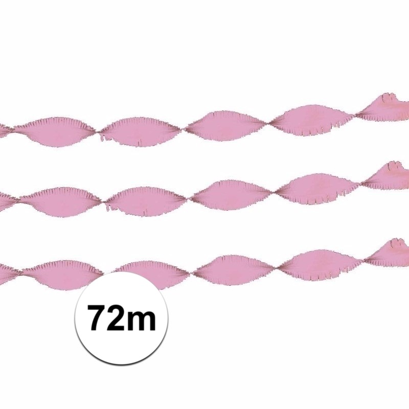 Feestartikelen Licht roze crepe slinger 24 meter.
