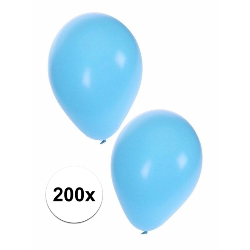 Feestartikelen Lichtblauwe ballonnen, 200 stuks