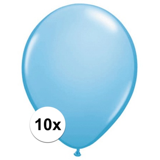 Feestartikelen Qualatex ballonnen baby blauw 10 stuks
