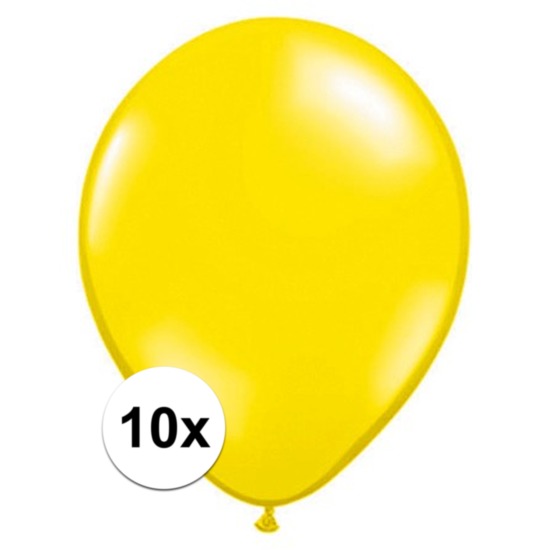 Feestartikelen Qualatex ballonnen citroen geel 10 stuks