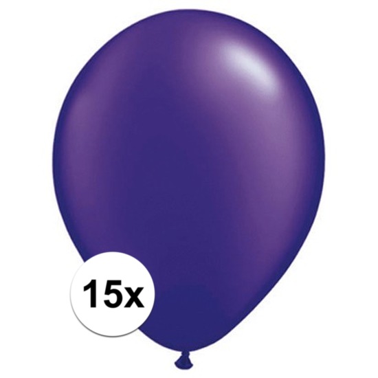 Feestartikelen Qualatex ballonnen parel paars 15 stuks