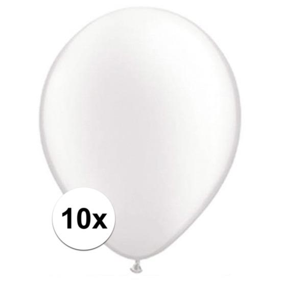 Feestartikelen Qualatex ballonnen parel wit 10 stuks