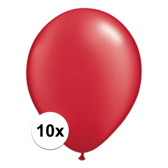 Feestartikelen Qualatex ballonnen Ruby rood 10 stuks