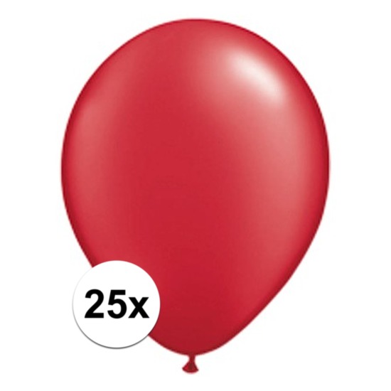 Feestartikelen Qualatex ballonnen Ruby rood 25 stuks