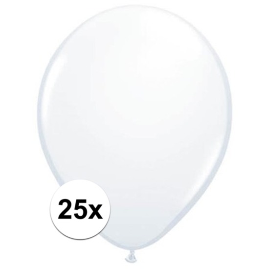 Feestartikelen Qualatex ballonnen wit 25 stuks