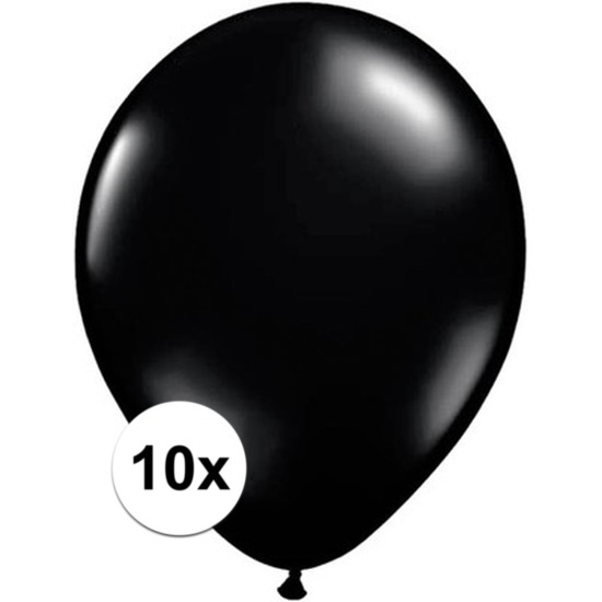 Feestartikelen Qualatex ballonnen zwart 10 stuks