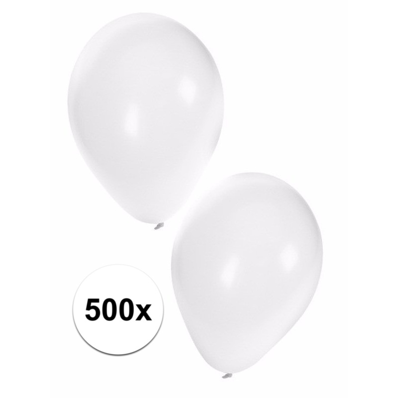 Feestartikelen Witte ballonnen 500 stuks