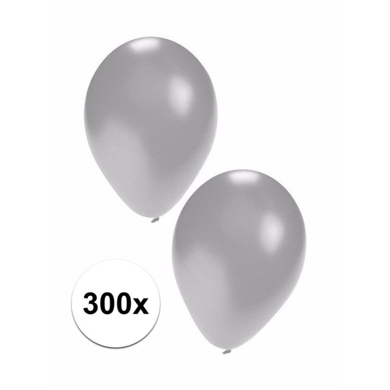 Feestartikelen zilveren ballonnen 300 stuks