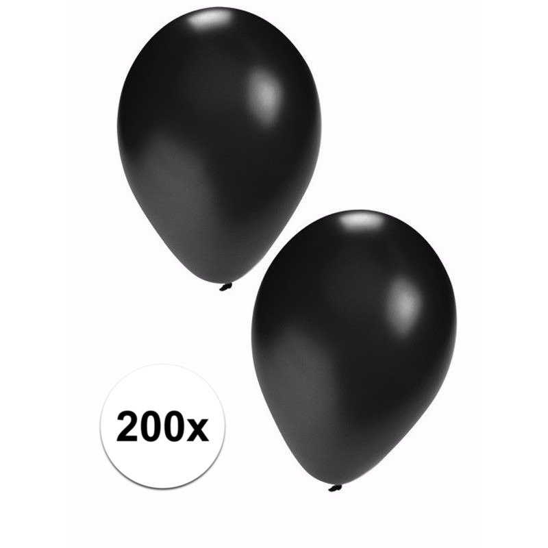 Feestartikelen Zwarte ballonnen 200 stuks