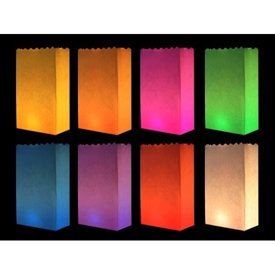 Gekleurde lichtzakken van papier 10 stuks