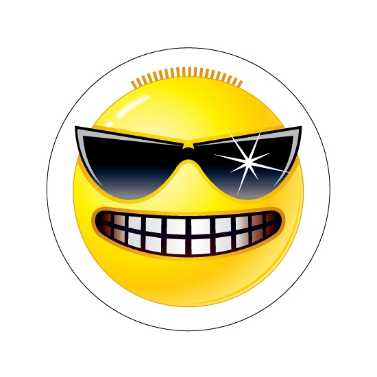 Gele Stoere Smiley stickers type 3