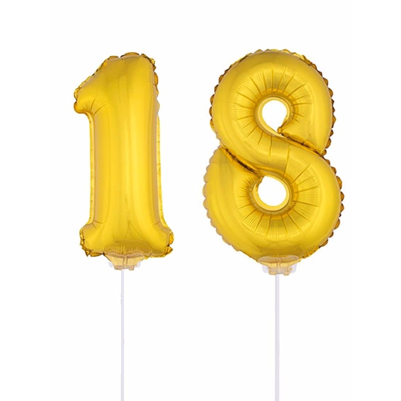 Gouden 18 jaar opblaasbaar ballon 41 cm