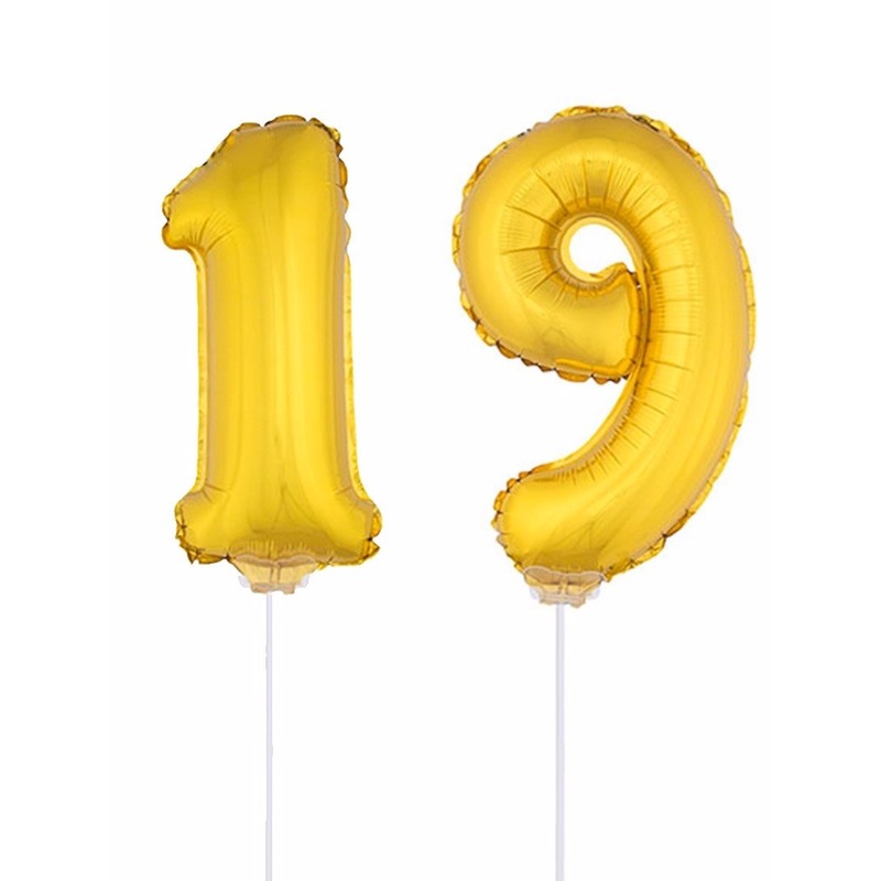 Gouden 19 jaar opblaasbaar ballon 41 cm