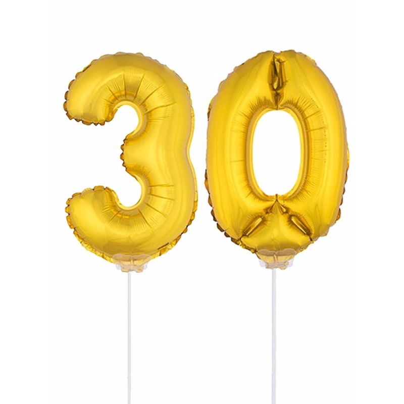 Gouden 30 jaar opblaasbaar ballon 41 cm