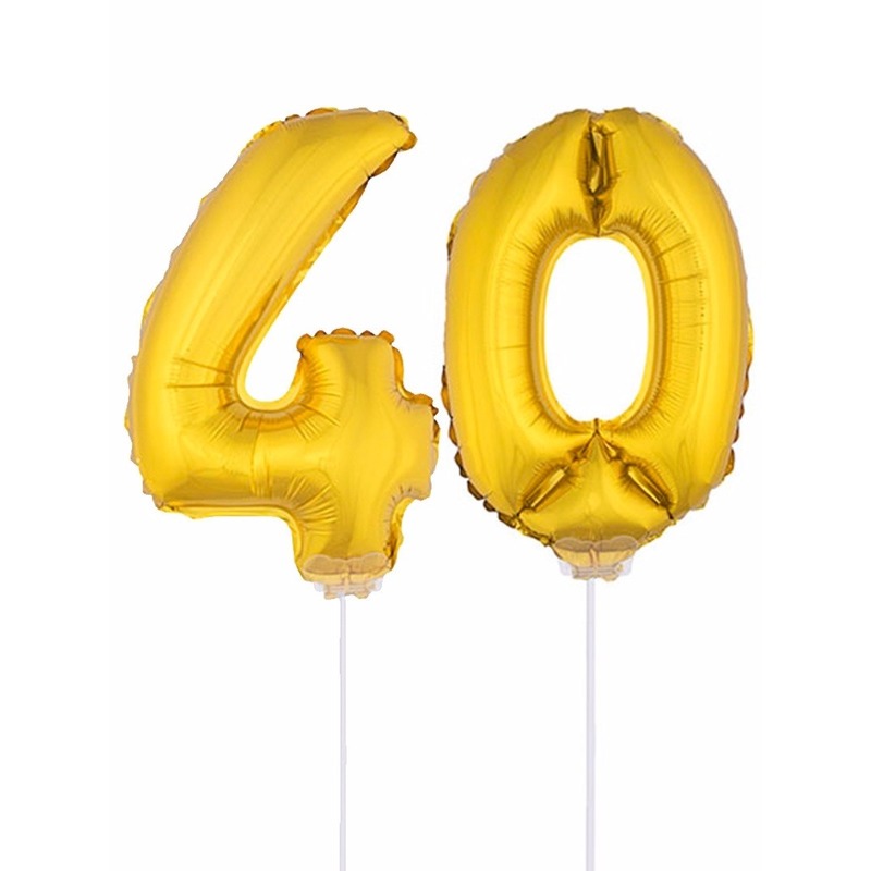 Gouden 40 jaar opblaasbaar ballon 41 cm