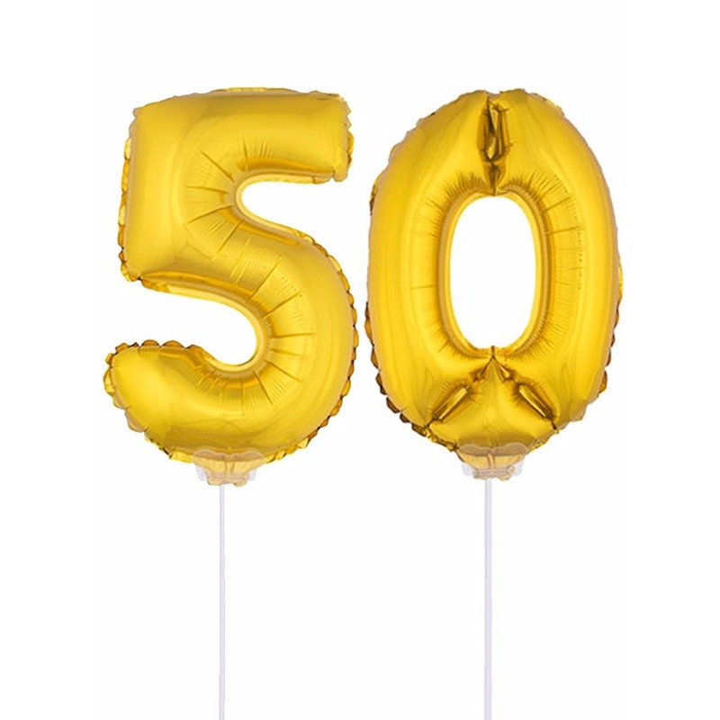 Gouden 50 jaar opblaasbaar ballon 41 cm