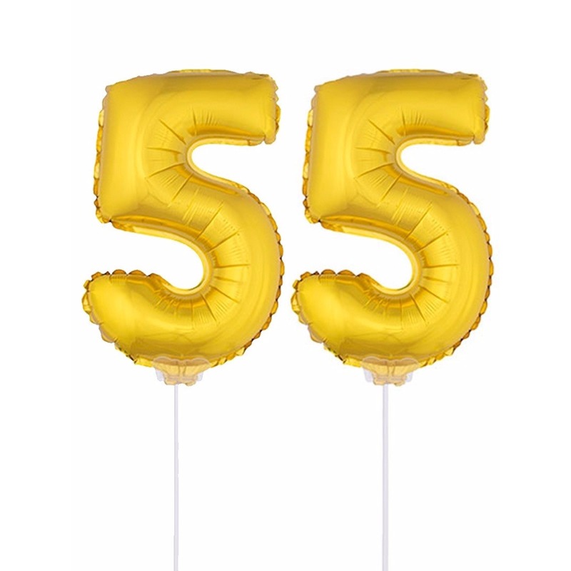 Gouden 55 jaar opblaasbaar ballon 41 cm