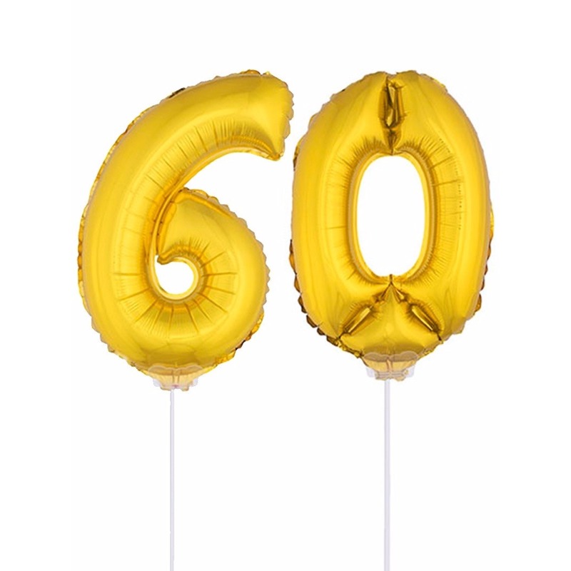 Gouden 60 jaar opblaasbaar ballon 41 cm