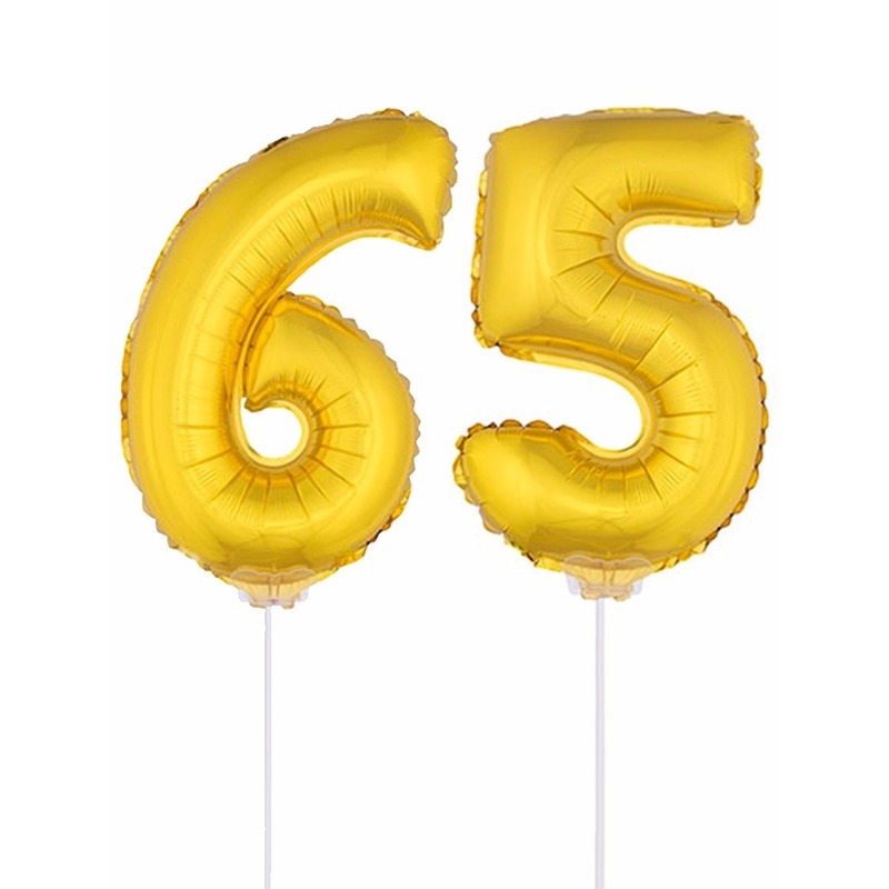 Gouden 65 jaar opblaasbaar ballon 41 cm