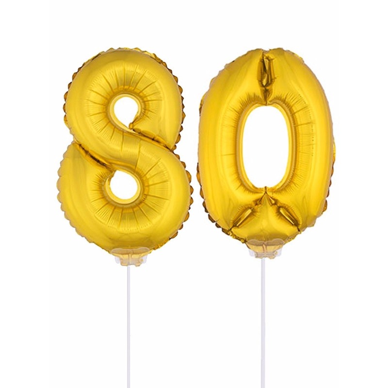 Gouden 80 jaar opblaasbaar ballon 41 cm