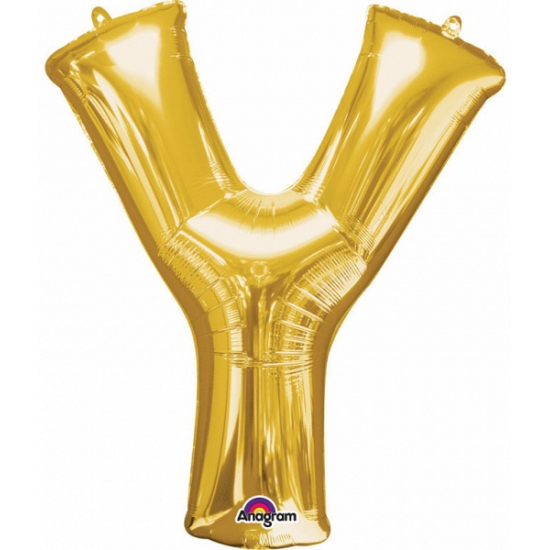 Gouden folie ballon letter Y