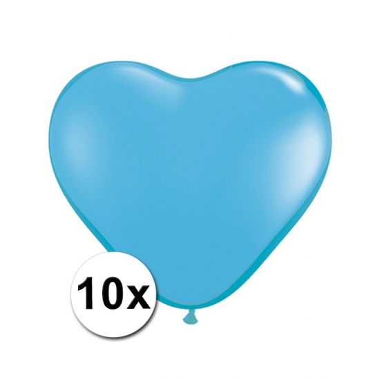 Huwelijk 10 hartjes ballonnen lichtblauw