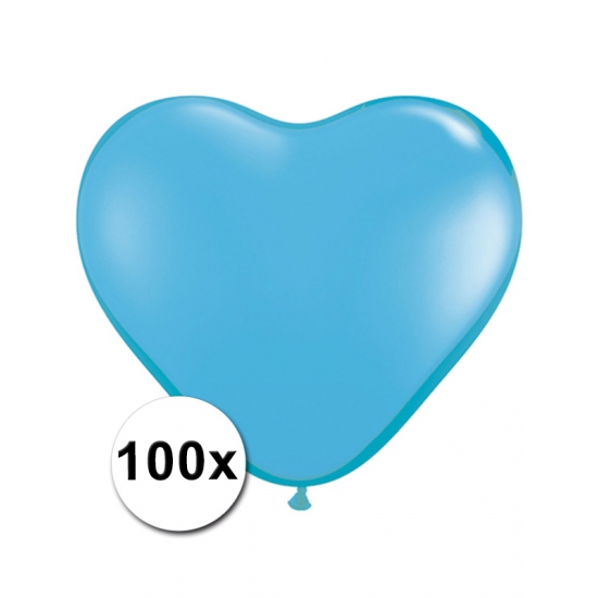Huwelijk 100 hartjes ballonnen lichtblauw