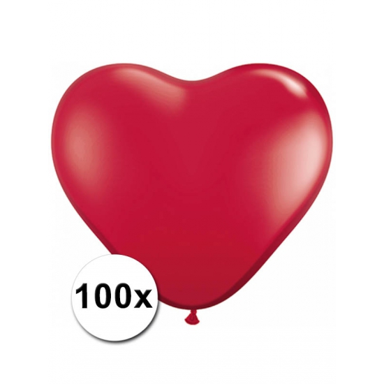 Huwelijk 100 hartjes ballonnen rood