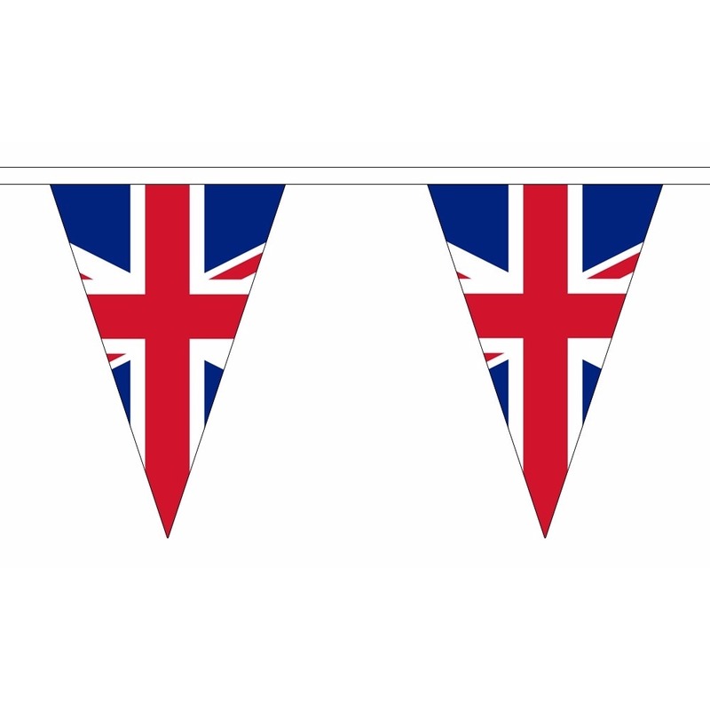 Landenversiering Verenigd Koninkrijk vlaggenlijn 5 meter