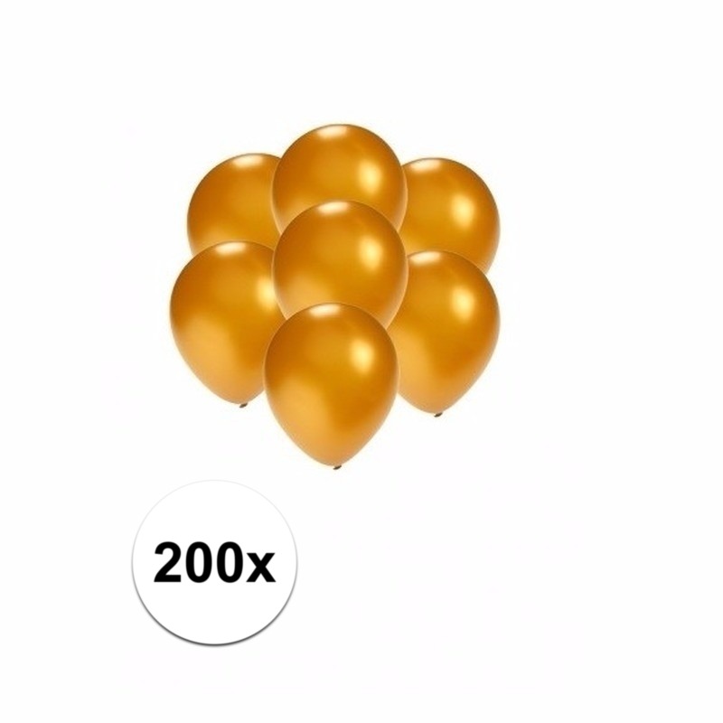 Metallic gouden ballonnen klein 200 stuks