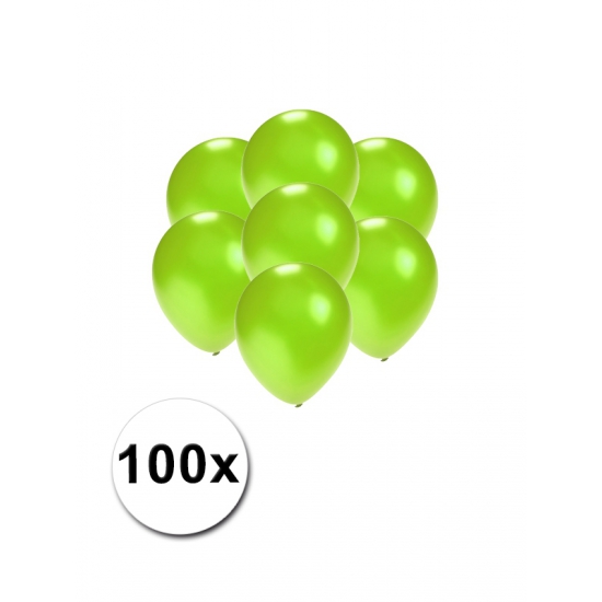 Metallic groene ballonnen klein 100 stuks